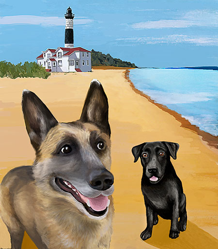 Dog Beach Painting