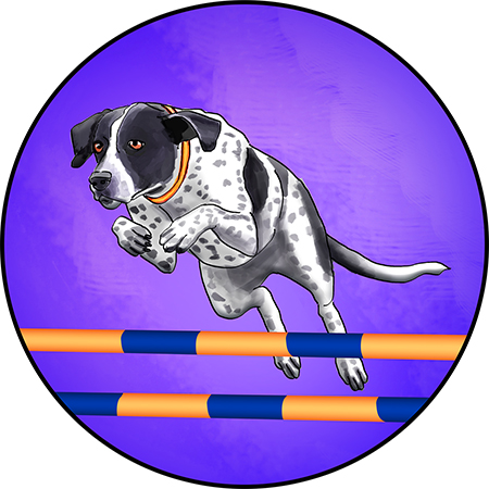 Dog agility illustration