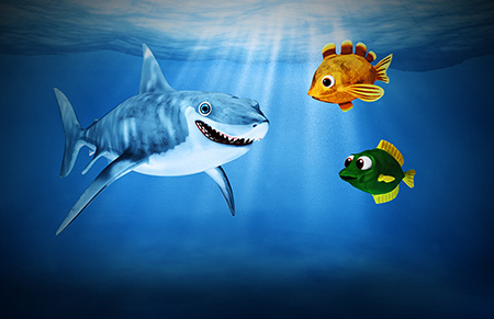 3D shark art